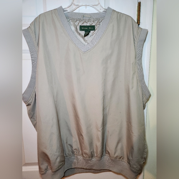 Stone Hill Golf Vest Beige Mens XXLarge Pullover Lightweight Windbreaker - Picture 1 of 4